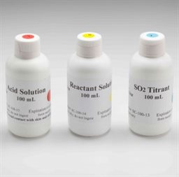 Reagents for SO2 analysis (450 mL each titrant, reactant, acid solution)